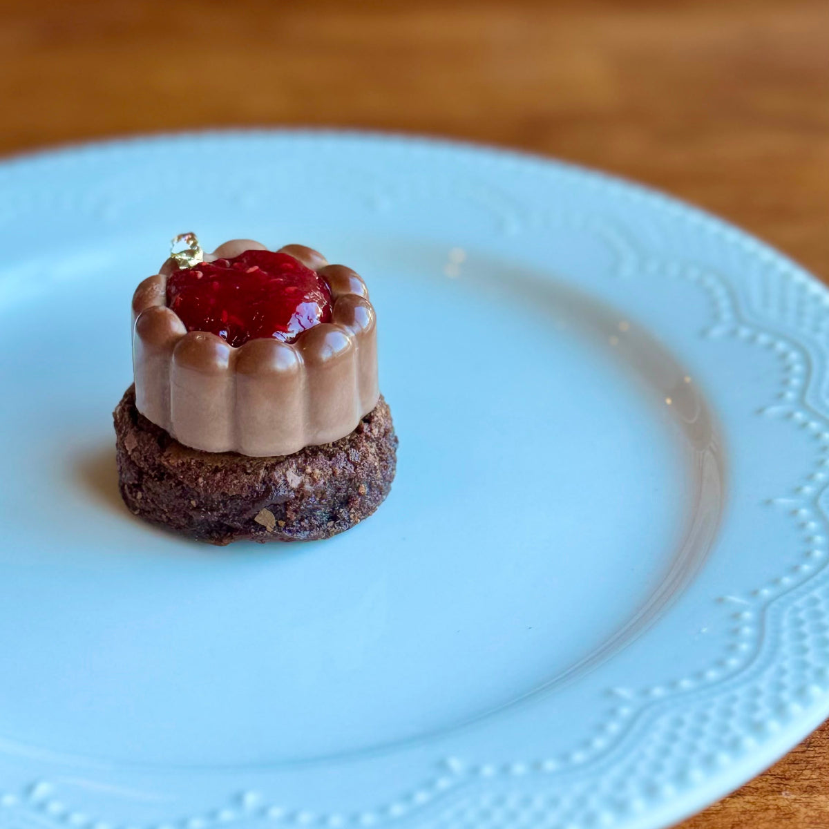 Dark Choc Strawberry Brownie Petit Four