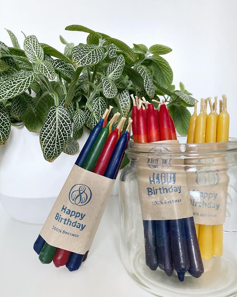 Natural Beeswax Birthday Candles