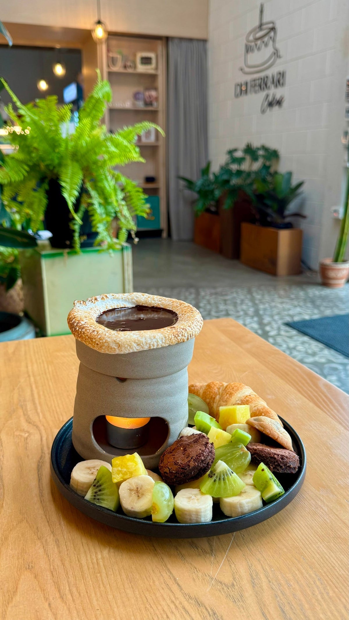Signature Chocolate Fondue served at a Dhi Ferrari Cakes dessert evening in Christchurch