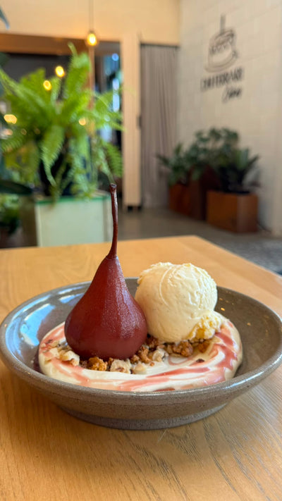 Mulled Wine Poached Pear