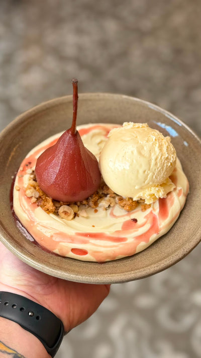 Mulled Wine Poached Pear