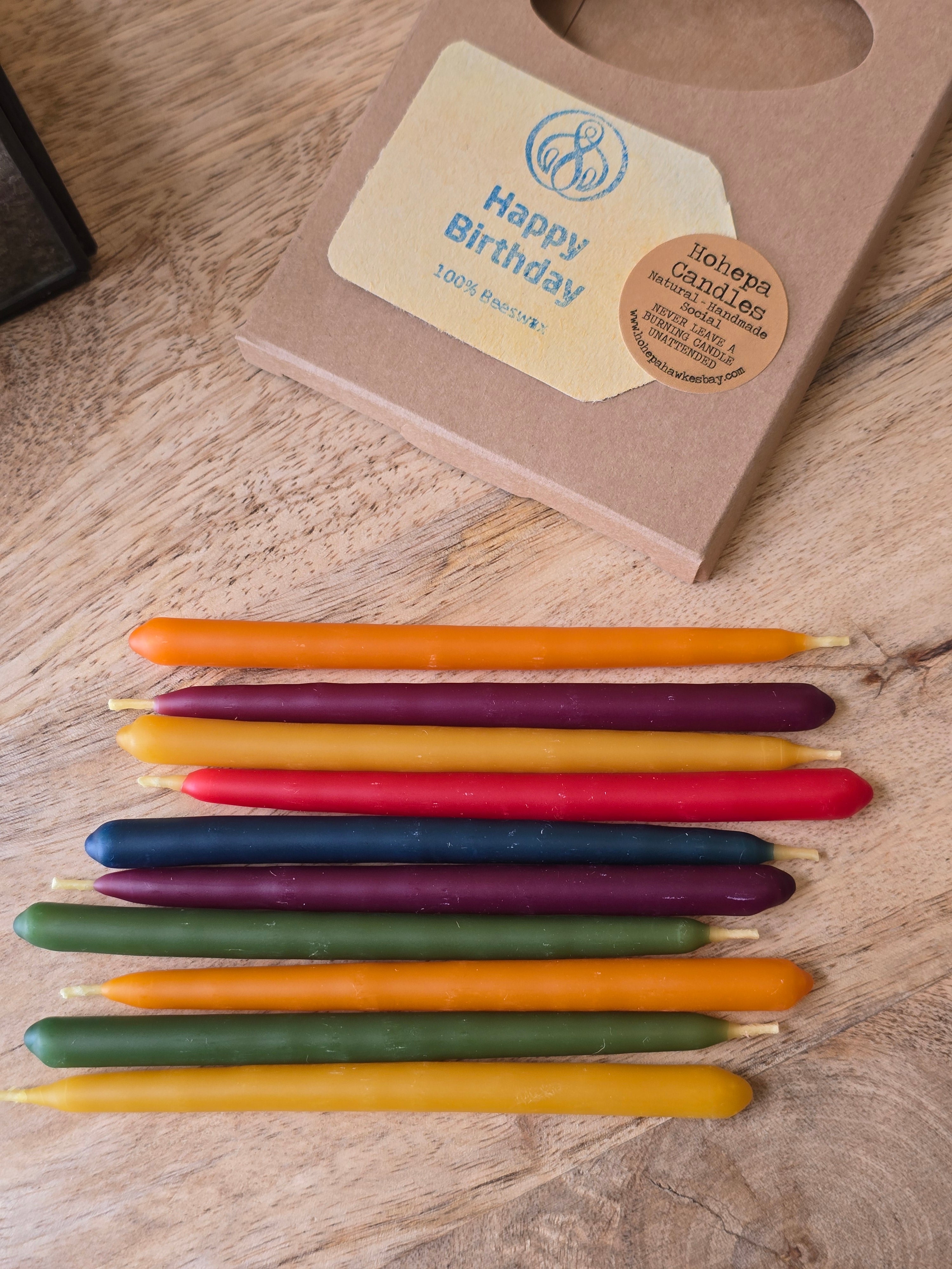 Natural Beeswax Birthday Candles